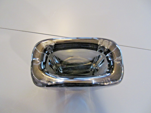 ORREFORS BLACK DUSK AND CLEAR CRYSTAL 6 1/4 INCH VASE - Picture 3 of 5