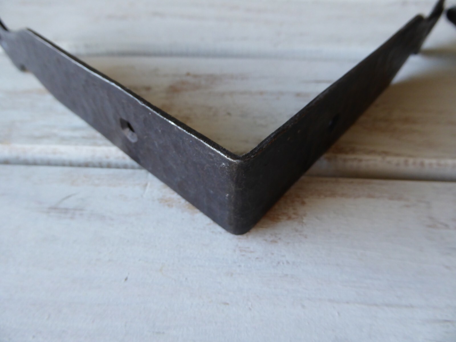 Large Corner Brace Forged Hammered Metal Decorative  90 degree Trunk Strap DIY 