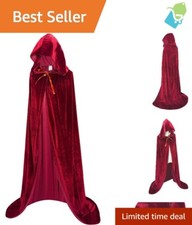 Luxurious Velvet Hooded Cloak Cape - Unisex Full Length Cosplay Costume 59"