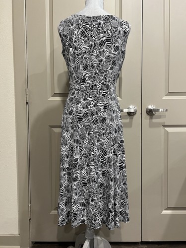Perceptions Petite Floral Dress Sz 10 Stretch Sleeveless Ruched Waist 10P - Picture 6 of 12