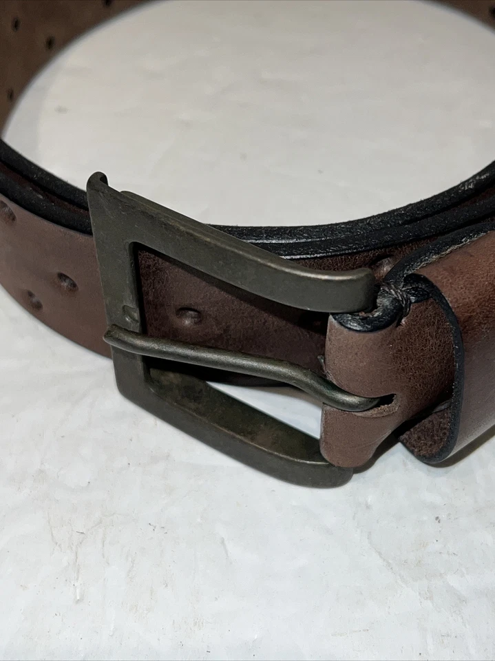 复古 ARGENTINA 真皮棕色腰带可调节 适合 38-95 — 第 2/4 张图片