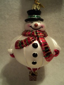 KSA-034-MERCURY-GLASS-HOT-AIR-BALLOON-ORNAMENT-SNOWMAN-034-NEW-Pretty
