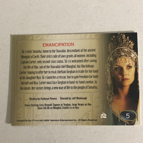 Tarjeta coleccionable Stargate SG1 #5 Amanda Tapping - Imagen 2 de 2