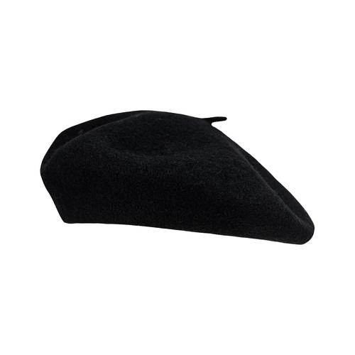 Beret Hat Artist French Style Warm Thick 90% Wool Solid Color for Women Black - Picture 5 of 9