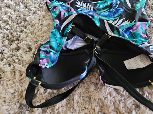 NUOVO ISLAND WAVES TANKINI TOP MULTICOLORE FLOREALE HALTER TANKINI TOP DA BAGNO DONNA S - Foto 5 di 6
