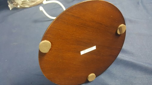 Lot 7 Bard's Wood & Chrome Doll Stand 8-12" Tall 5.5" Diameter Base Walnut NEW - Picture 3 of 4