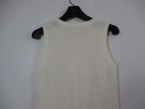 Lauren Ralph Lauren Sweater Womens Medium Ivory Vest Top Cotton Preppy Ladies - Picture 10 of 11