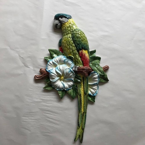 BASSANO KERAMIK  PAPAGEI 50CM WANDDEKORATION-  AUS ITALIEN NEU! - Bild 2 von 4