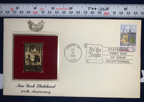 22K Gold 1988 New York Statehood 200th Anniversary First Day of Issue - Bild 5 von 6