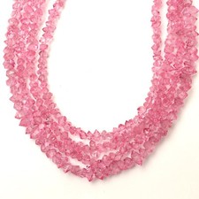 Natural Herkimer Diamond Beads 8 Inch Strand 6-8 MM Rough Beads Pink Coated