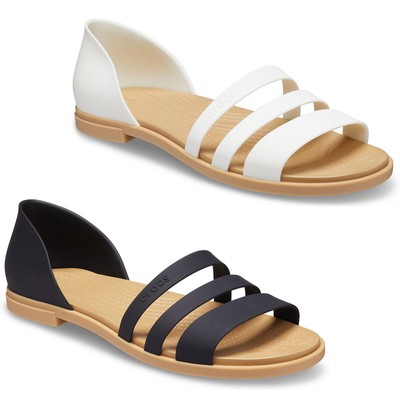 crocs peep toe flats