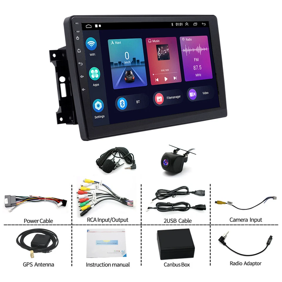 10.1'' Apple Carplay GPS For 2007-2012 Dodge Dakota Android Car Stereo Radio - Image 3 of 4