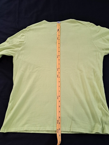 Chico's Size 3 Large Lime Green Chartreuse Pullover V-Neck Sweater - Picture 7 of 7