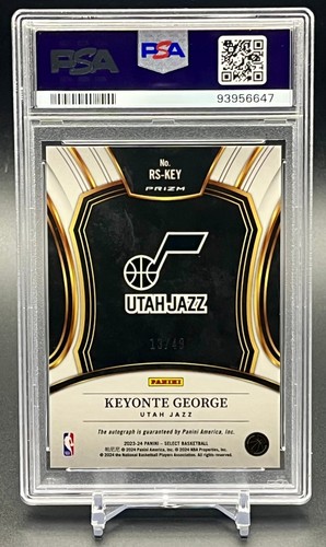 Keyonte George Select 2023 azul Prizm automático/49 PSA 10 RC firma de novato - Imagen 2 de 2