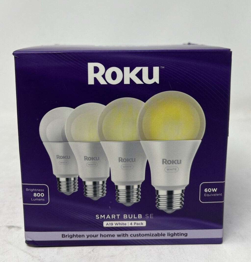 Roku Smart Home Smart Bulb SE  4-Pack 60 Watts A19 WHITE, 800 LUMENS-image
