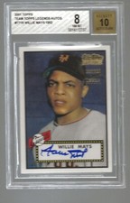 2001 Topps Willie Mays Team Topps Legends 1952 AUTOGRAPH # TT1R BGS 9 / 10