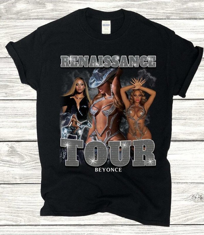 Beyonce Tour Shirts, Renaissance World Tour Black Tee Shirt LB0294