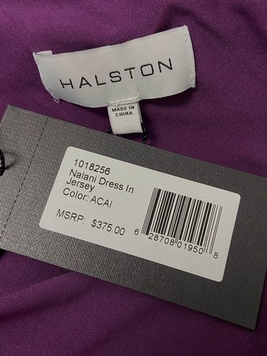 $375 Halston Women's Purple Ruched One-Shoulder Nalani Mini Dress Size 12 - Bild 4 von 4