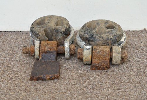 2x Bloque de madera antiguo barcos antiguos bloque de aparejo polea de madera polipasto ojo muerto - Imagen 6 de 9