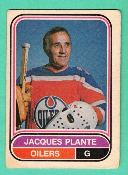 (1) JACQUES PLANTE  1975-76 O-PEE-CHEE WHA # 34 OILERS GOALIE GOOD  (H6749)
