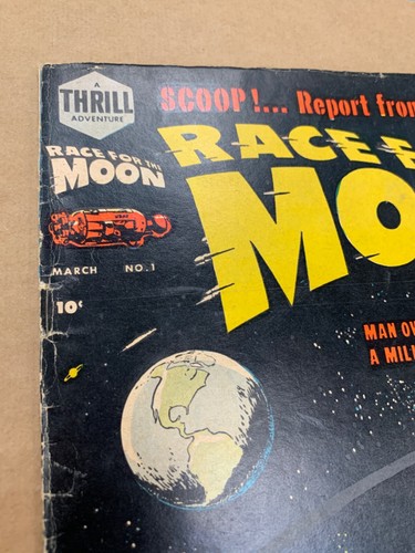 RACE FOR THE MOON HARVEY BOB POWELL GRADO MEDIO INFERIOR 1958 ESPACIO EMOCIONANTE DE COLECCIÓN - Imagen 6 de 11