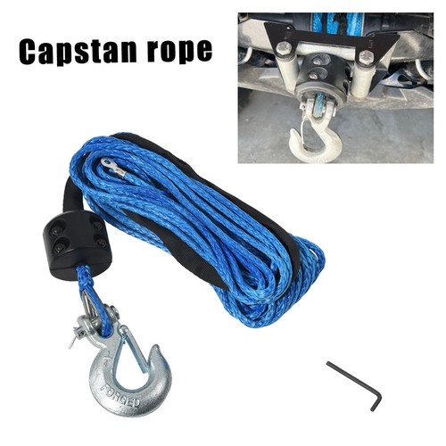 1/4" x 50' Synthetic Winch Rope + Clevis Slip Hook + Stopper For Polaris ATV UTV - Bild 2 von 14