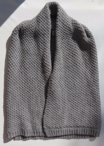 J JILL Alpaca Chunky Knit Sweater Cardigan Shawl Wrap Sleeveless US L MINT - Picture 4 of 5