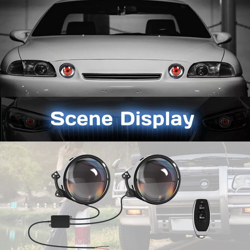 Faro Auto Dinamico 2x12V Devil Eye LED Luce Oculare Gruppo Faro - Foto 4 di 14