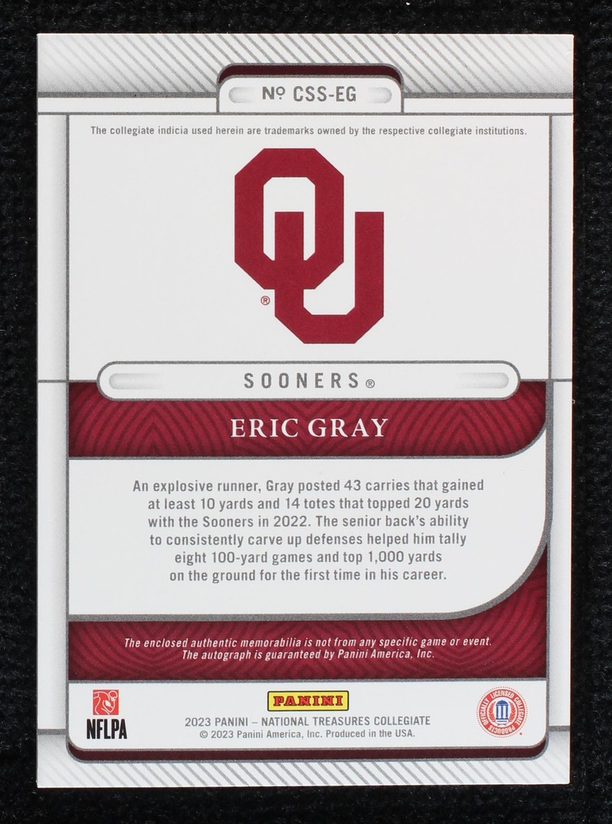 2023 Panini National Treasures Collegiate Eric Gray #CSS-EG