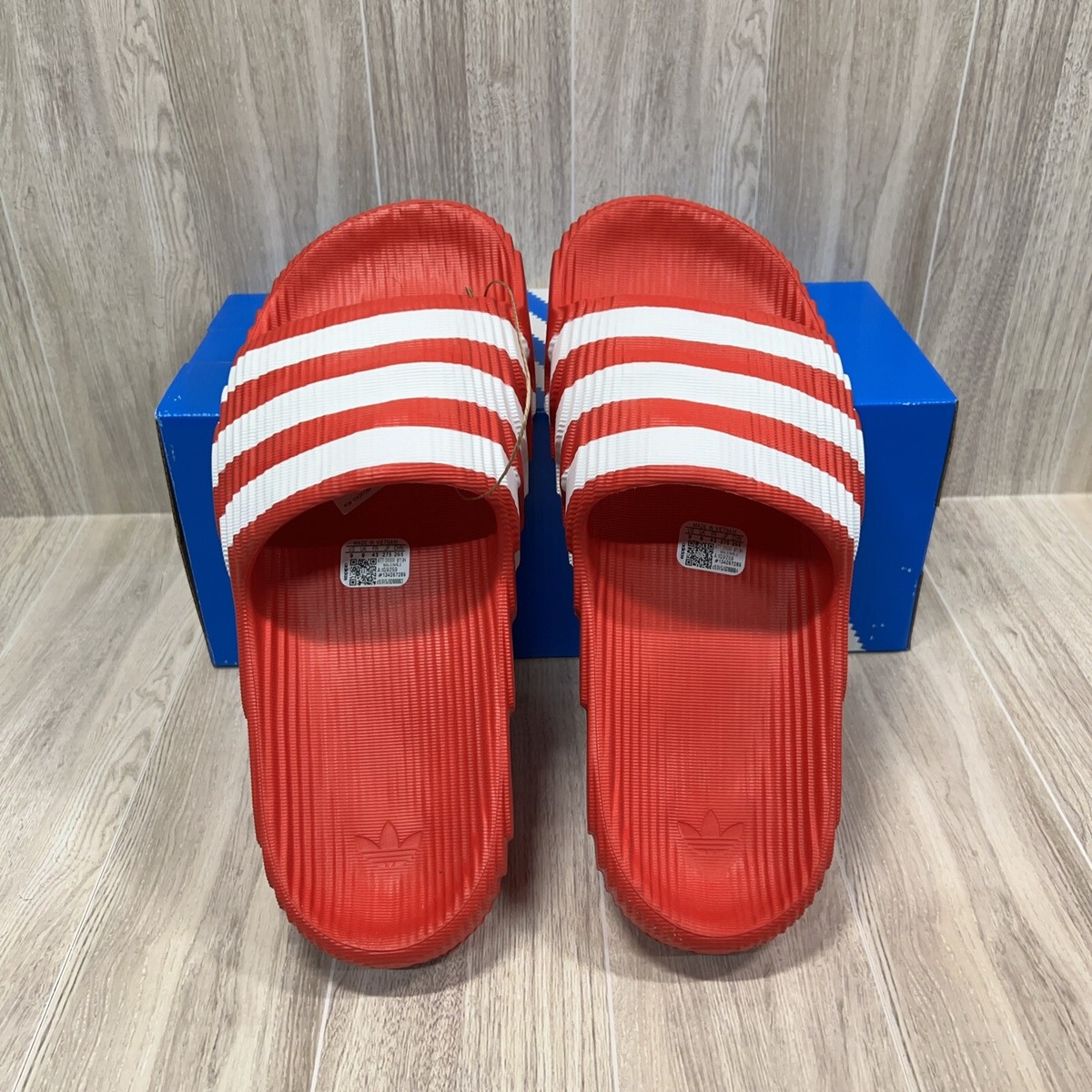 Adidas Originals Adilette 22 Preloved Red White Slip On