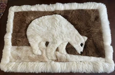 Alpaca Fur POLAR BEAR Soft Tapestry, Rug Wall Hanging  Made In Peru NEW w/TAGS