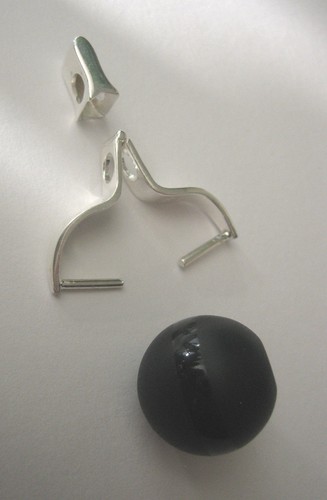 Arco intercambiable para bola de piedras preciosas de 16 mm plata 925 - con bola de ónix - Imagen 2 de 5