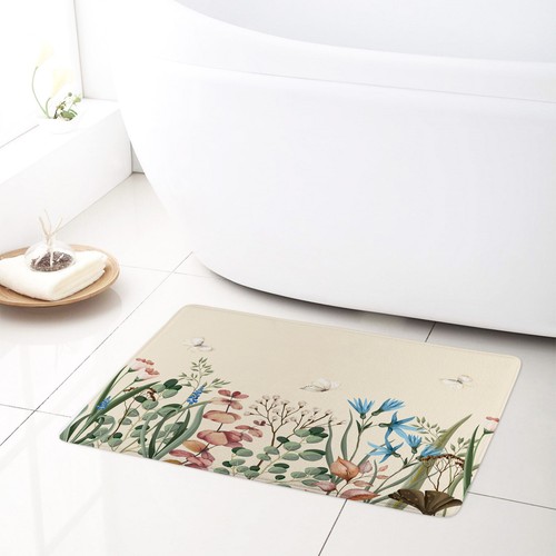 Plant Butterfly Daisy Colorful Wildflower Shower Curtain Set for Bathroom Decor - Picture 21 of 96