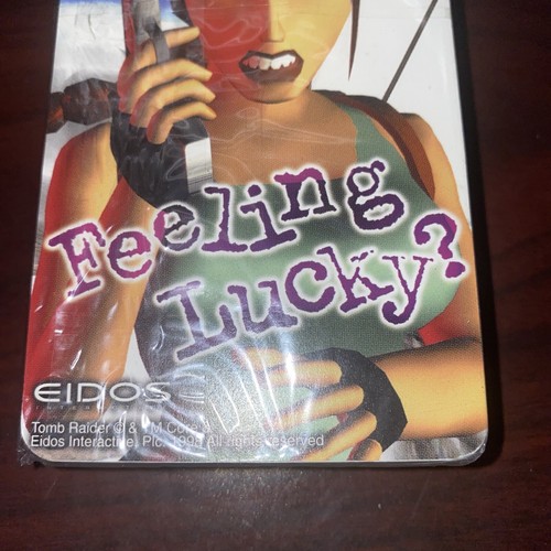 Tomb Raider Lara Croft, Feeling Lucky Eidos E3 Playing Cards 1998 New And Sealed - Picture 2 of 3