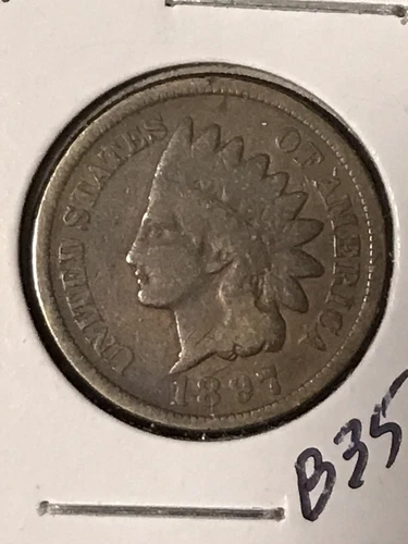 1897 Indian Head Cent VG  Cleaned Reverse
