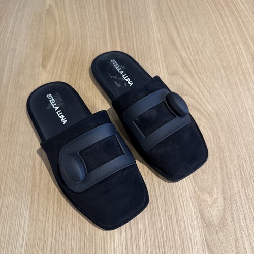 Stella Luna Black Flats Sandals - Size UK 4 - 4.5 - EU 37 - with shoe bag - Picture 3 of 10