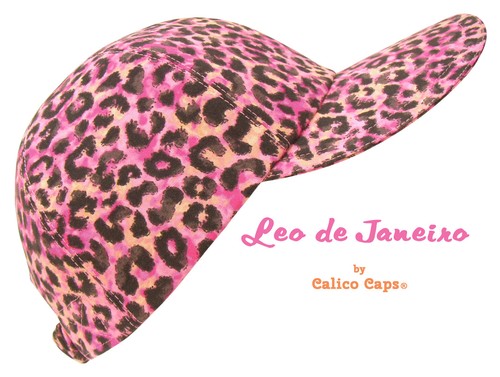 "Leo de Janeiro" - OSFMost - Leopard Print Baseball Ball Cap Hot Pink Black Hat - Picture 2 of 7