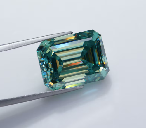 Vintage-Stil Smaragdschliff CVD-Diamant 2 kt grüne Farbe VVS1 zertifiziert Edelstein - Bild 5 von 9