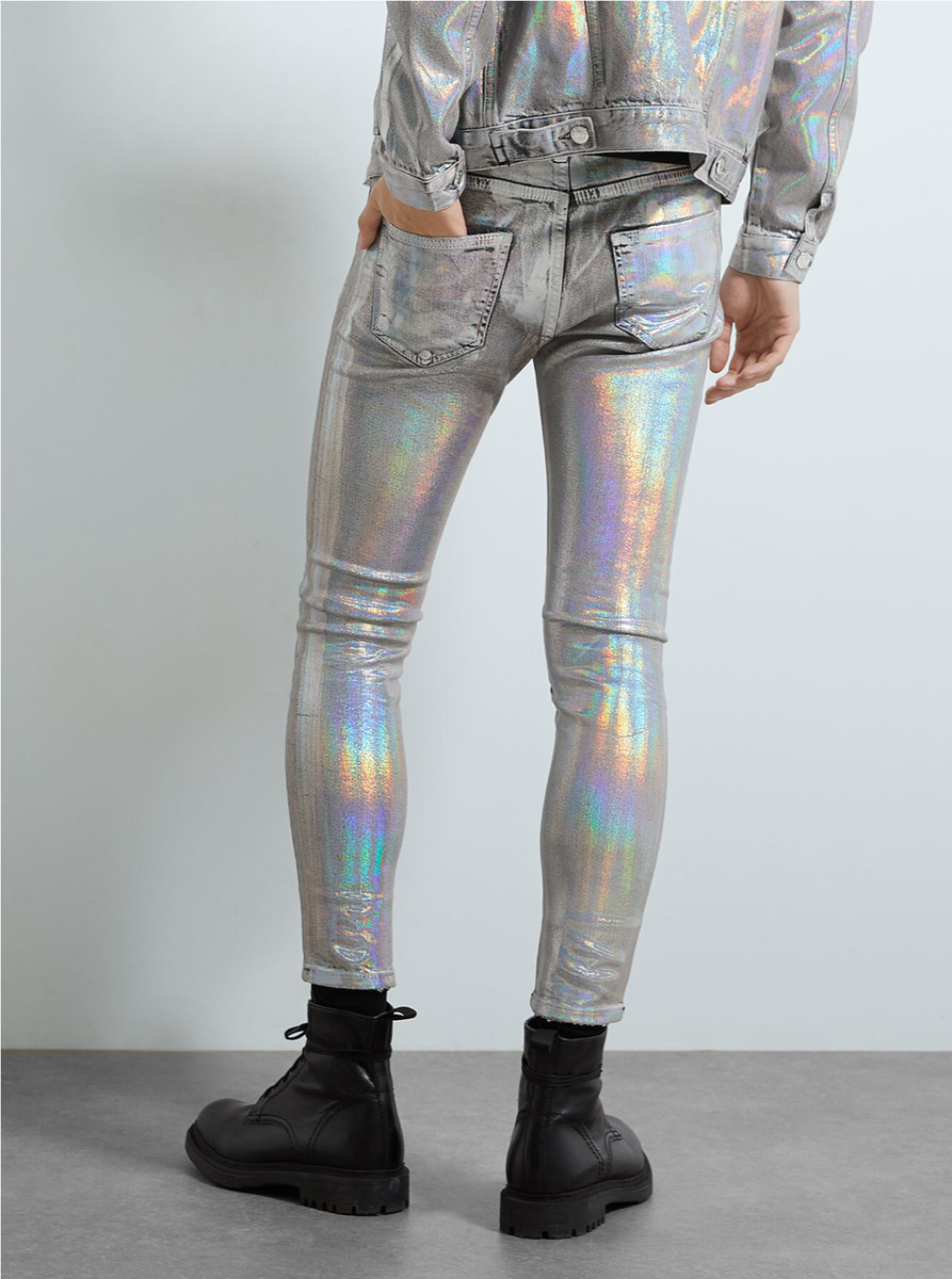 Metallic skinny sale jeans
