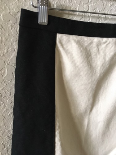 Women's Ann Taylor Loft Black Cream Pencil Skirt 2P - Picture 2 of 7
