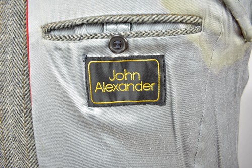 John Alexander Gray Herringbone 100% Wool Two Button Sport Coat Size: 40R - Picture 8 of 13
