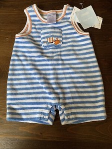 Gymboree By the Seashore Wave Print two-piece Set Blue Twins New Girls 12-18 M