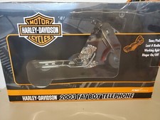 RARE 2003 Harley Davidson Motorcycle Red  Silver Fat Boy Telephone Telemania