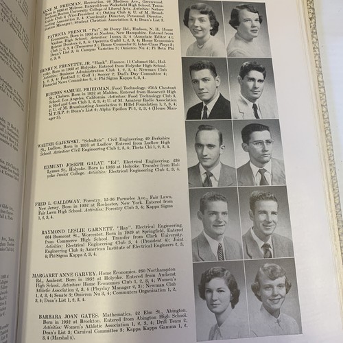 The Index University of Mass 1954 Annuario 197P - Foto 7 di 15