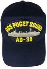 USS PUGET SOUND AD-38 HAT USN NAVY SHIP SAMUEL GOMPERS CLASS DESTROYER TENDER