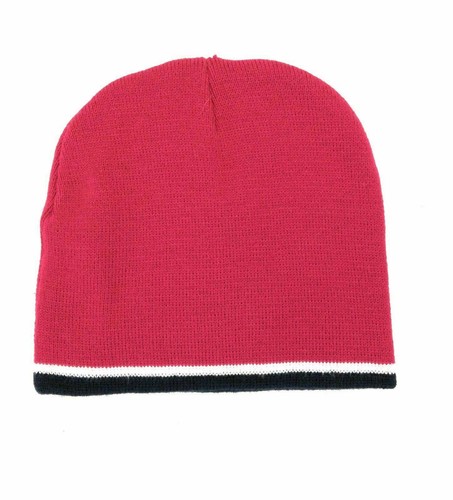 Colosseum Athletics Mens Red Beanie with Blue and White Stripe USA One Size - Picture 12 of 12
