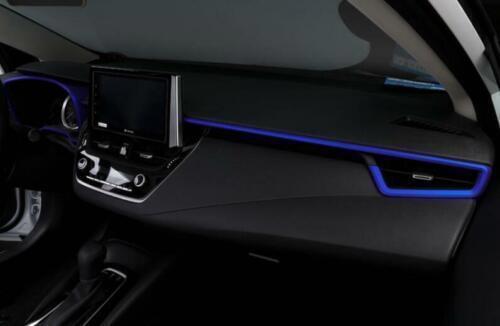 For Toyota Corolla Cross 2022-2023 Middle Console Dashboard 3pcs Strip Trim Blue - Picture 4 of 6