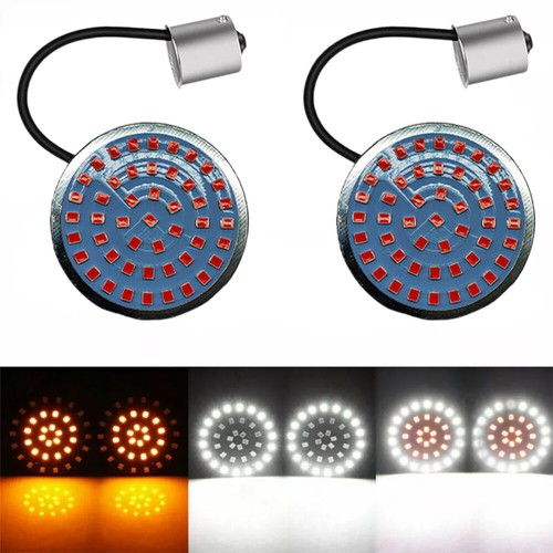 1157 Front & 1156 Rear LED Bullet Turn Signal Lights Smoke Lens Fit for Harley - Bild 7 von 16