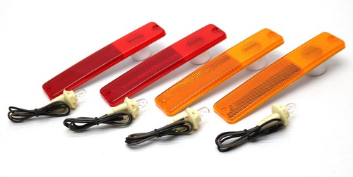New 8-PC Front & Rear Side Marker Lamp & Pigtail Socket Set / For Jeep CJ SJ FSJ - Picture 5 of 10