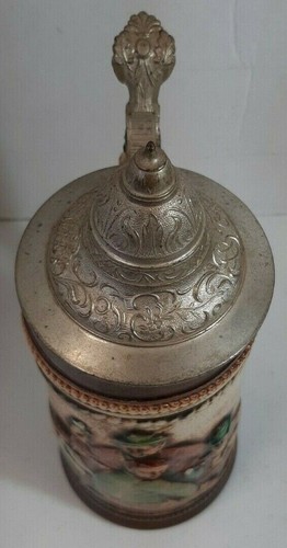 Gerzit Original Beer Stein Gerz “Ein Guter Trunk Machtalte Jung” Lidded Stein - Picture 5 of 10